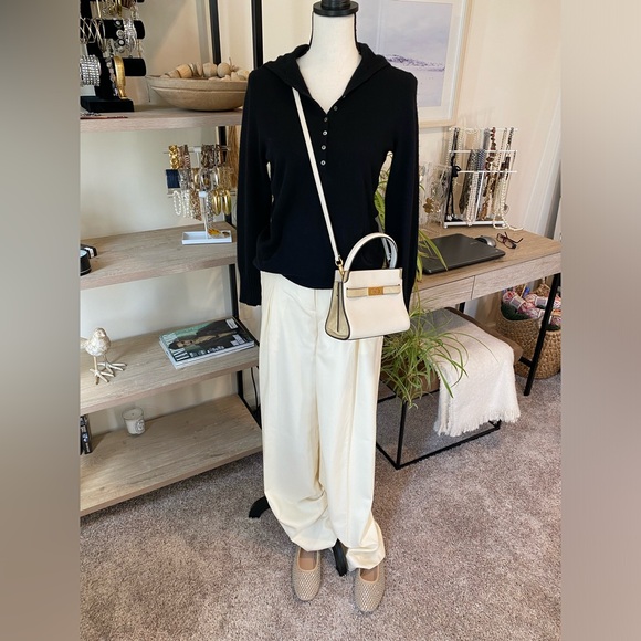 JCrew NWT Cream colored 100% Wool Wide Leg Pant Size 4 - Picture 3 of 15